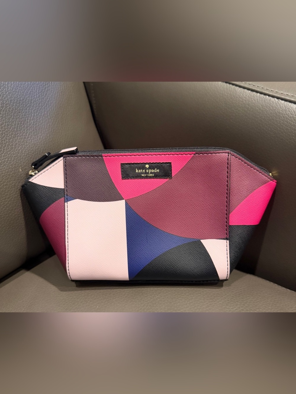 kate spade Pink, Navy & Black Geometric Cosmetic Pouch